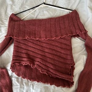 Forever 21 Red Off-the-Shoulder Sweater